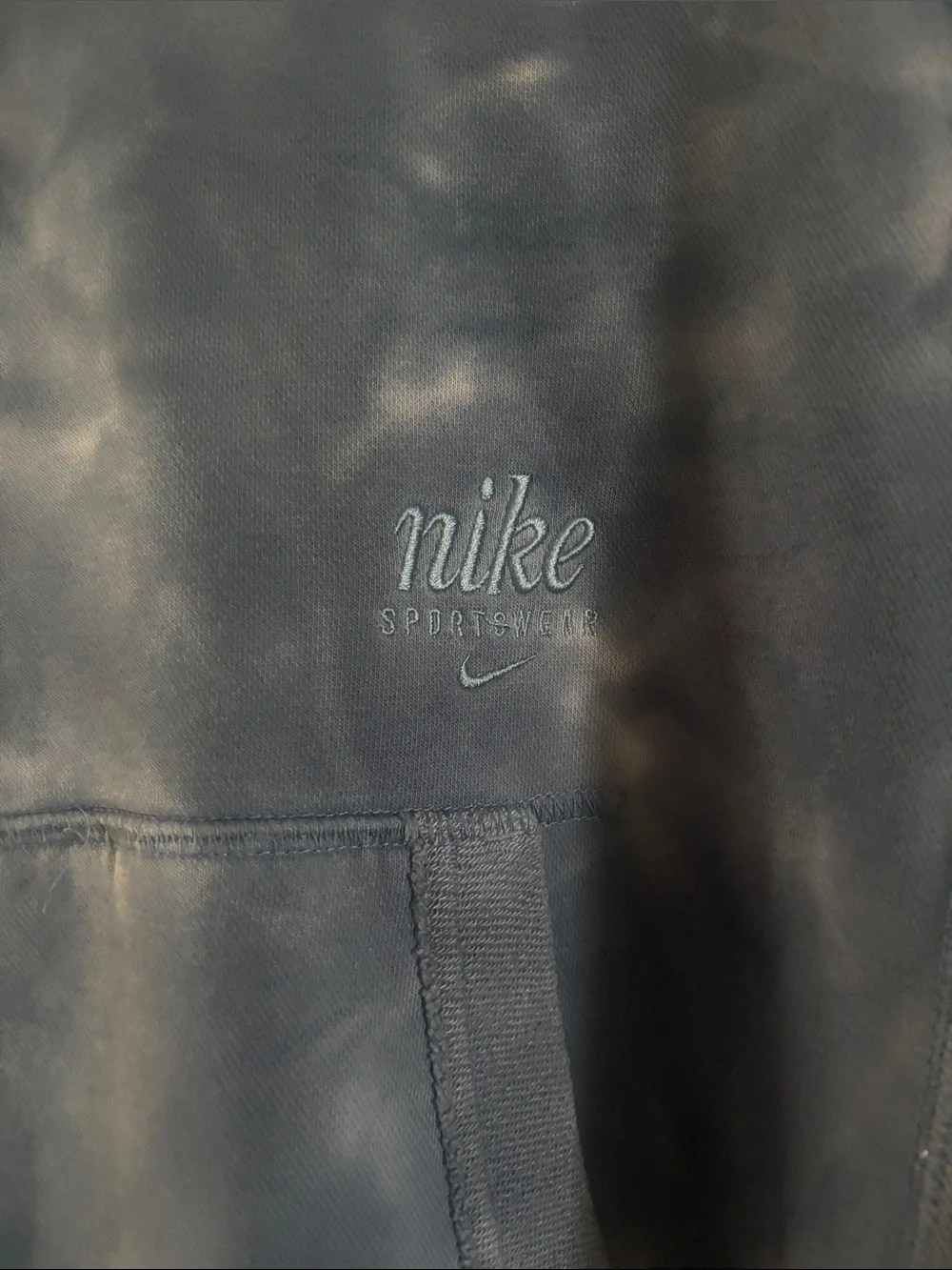 Nike Men's Blue Tie-Dye Hooded Sweatshirt